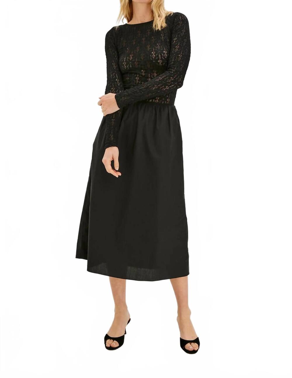 NEW RAILS amberly midi dress in black